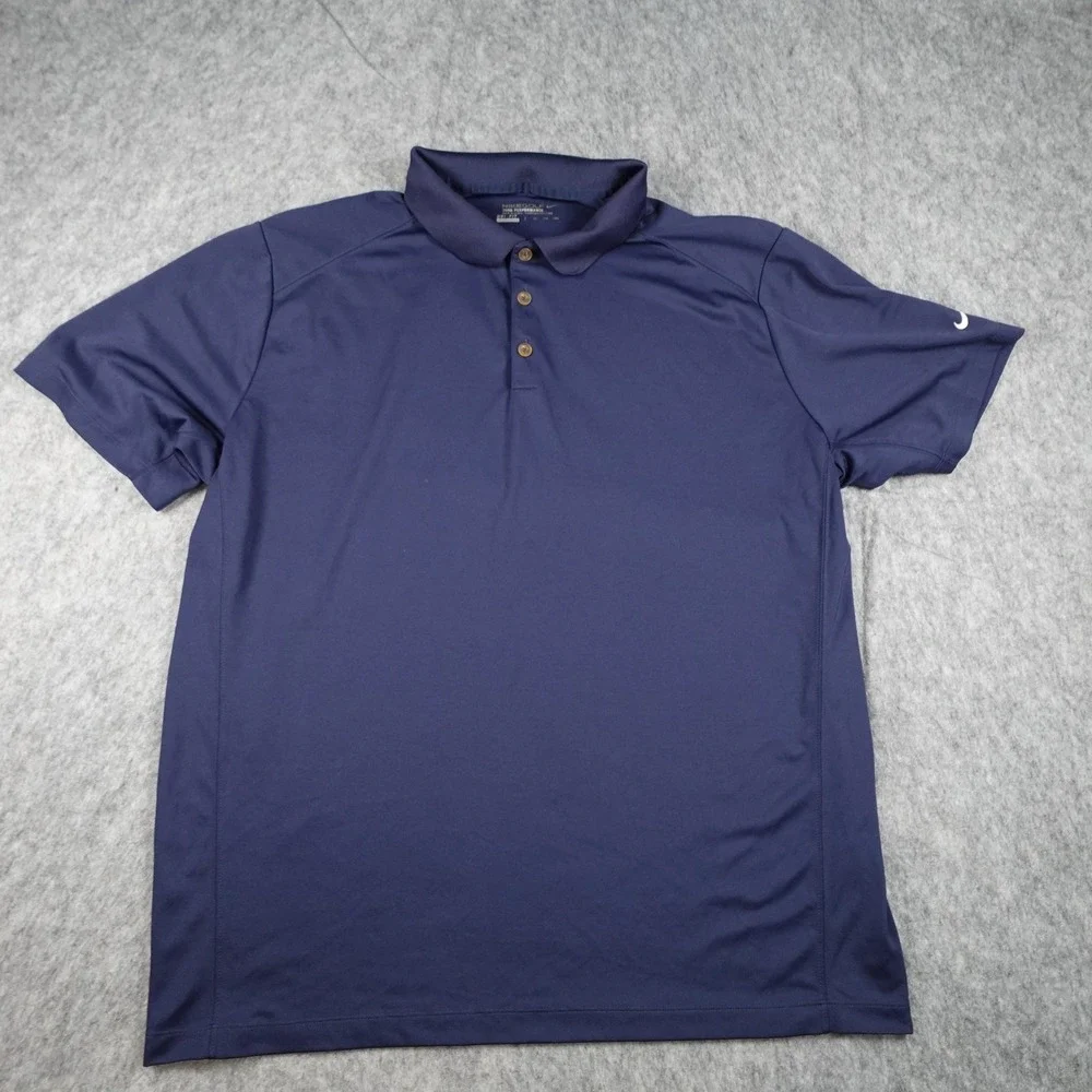 Nike Polo Shirt Mens XXL Navy Blue Dri Fit Tour Performance Short Sleeve Golf
